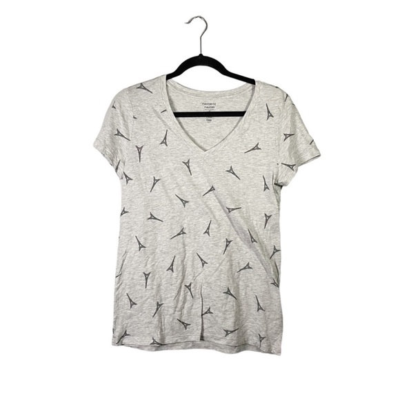 GAP Factory Tops - Gap Factory Favorite Tee Short Sleeve V Neck Top Blouse Eiffel Tower Size Medium